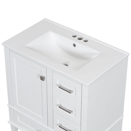 Bathroom Vanity, Modern Bathroom Cabinet With Sink Combo Set, Bathroom Storage Cabinet With A Soft Closing Door And 3 Drawers, Solid Wood Frame HouseOfZazla