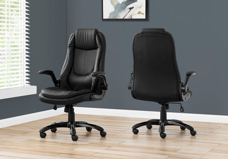 Office Chair, Adjustable Height, Swivel, Ergonomic, Armrests, Contemporary & Modern - Black HouseOfZazla