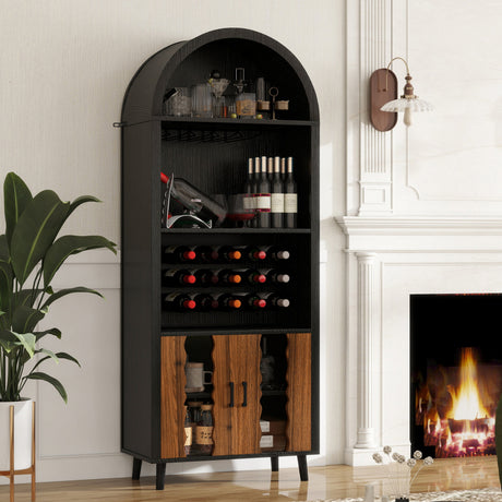 71' Farmhouse Arched Wine Bar Cabinet HouseOfZazla