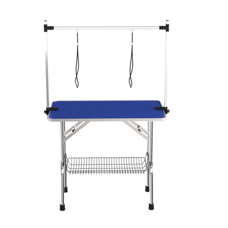 Large Size Grooming Table For Pet Dog And Cat With Adjustable Arm And Clamps Large Heavy Duty Animal Grooming Table - Blue HouseOfZazla