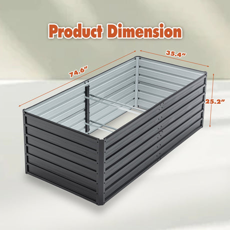 6x3x2 FT Metal Raised Garden Bed for Outdoor Gardening HouseOfZazla