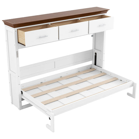 Twin Size Murphy Bed With 3 Drawers - White HouseOfZazla