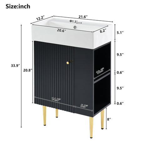 Bathroom Vanity, Combo Cabinet, Bathroom Storage Cabinet, Single Ceramic Sink HouseOfZazla