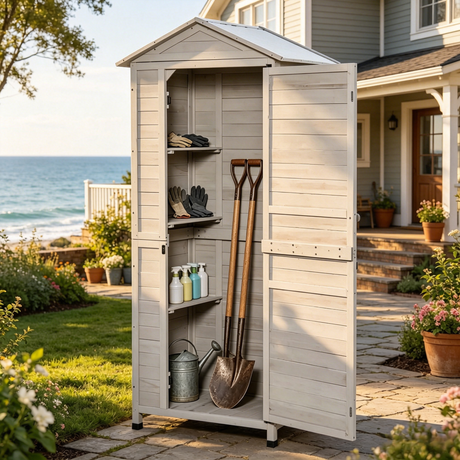 Outdoor Storage Shed with Tilted Tin Roof HouseOfZazla