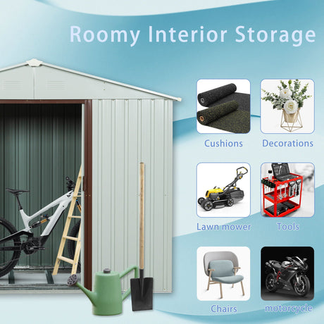Outdoor Metal Storage Shed Yx48 - White HouseOfZazla