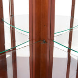 Corner Curio Cabinet With Lights, Adjustable Shelves, Mirrored Back - Walnut