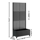 Metal Planter Box with Trellis, 73'x35'x16 Raised Garden Bed
