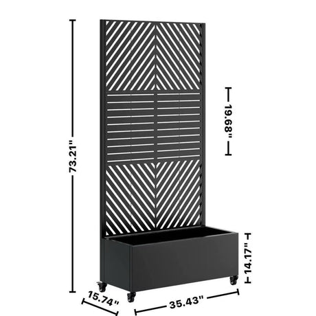 Metal Planter Box with Trellis, 73'x35'x16 Raised Garden Bed HouseOfZazla