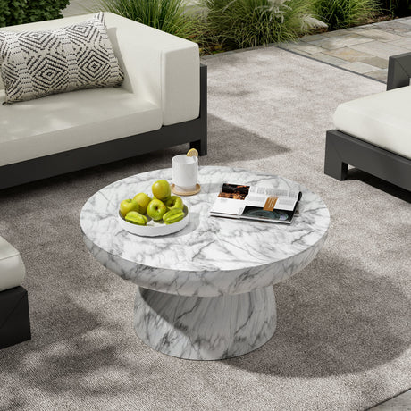 MGO Faux Marble Coffee Table for Indoor and Outdoor Use HouseOfZazla