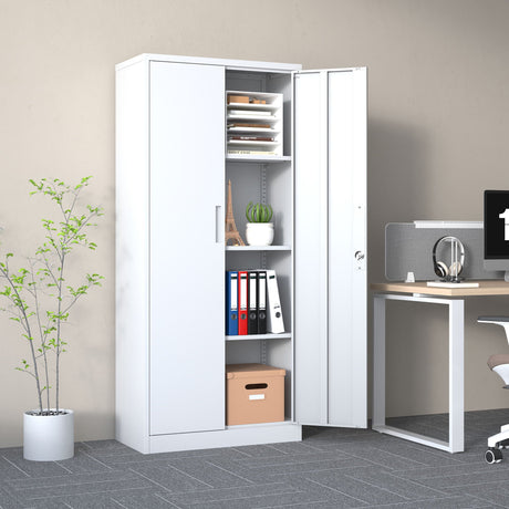 Heavy Metal Garage Storage Cabinet With Locking Doors, Steel, Adjustable Shelves HouseOfZazla