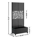 Metal Planter Box with Trellis, 73"x35"x16" Raised Garden Bed