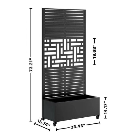 Metal Planter Box with Trellis, 73"x35"x16" Raised Garden Bed HouseOfZazla