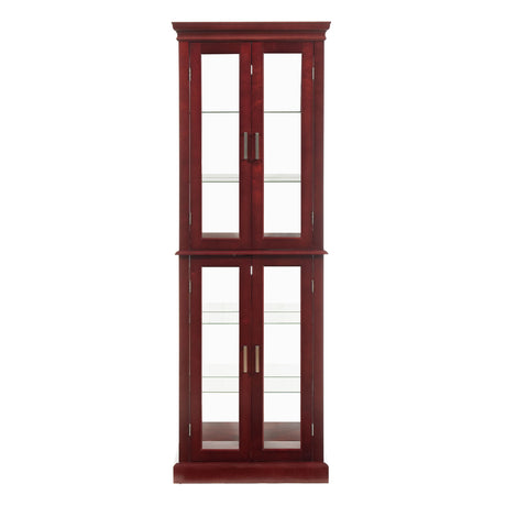 Lighted Curio Cabinet With Adjustable Shelves and Mirrored Back Panel HouseOfZazla