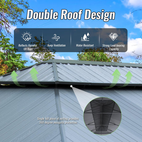 14'x20' Hardtop Gazebo with Resin Roof HouseOfZazla