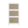Modern Rattan 3 Door Shoe Rack Cabinet for Entryway HouseOfZazla
