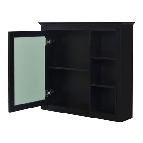 Bathroom Vanity With Medicine Cabinet, Royal Mirror Cabinet, Modern Bathroom Storage Cabinet With 2 Soft Closing Doors And 4 Drawers HouseOfZazla