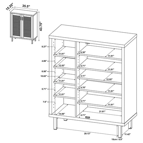 Stagg - 2 Door Shoe Storage Cabinet - Natural HouseOfZazla