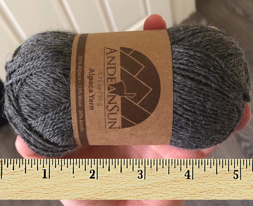 (3 Small Gorgeous Skeins) Alpaca Yarn Blend Umayo [657 Yards Total], #2 Fingering (Grey) AndeanSun