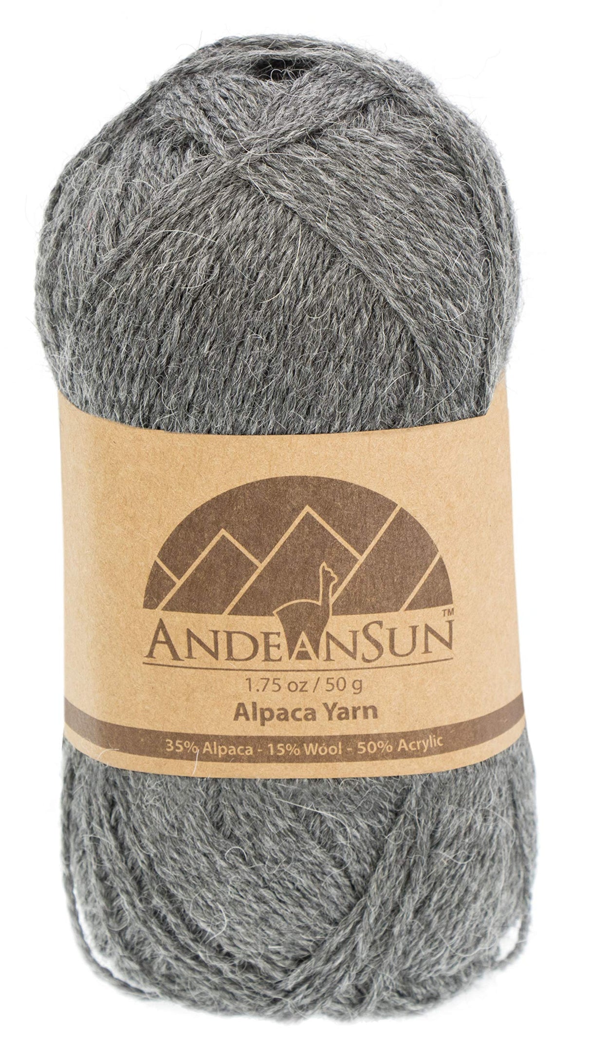 (3 Small Gorgeous Skeins) Alpaca Yarn Blend Umayo [657 Yards Total], #2 Fingering (Grey) AndeanSun