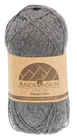 (3 Small Gorgeous Skeins) Alpaca Yarn Blend Umayo [657 Yards Total], #2 Fingering (Grey) AndeanSun