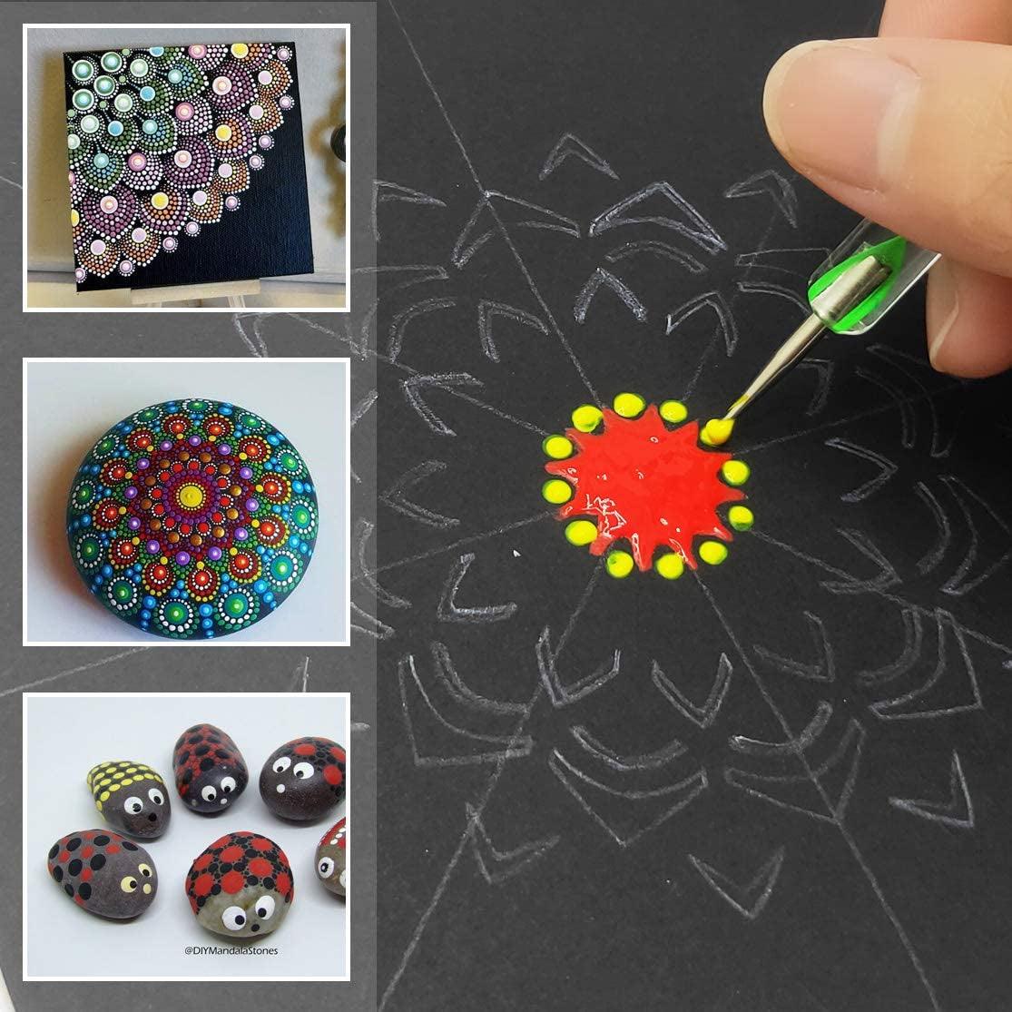 30 PCS Mandala Dotting Kit Mandala Dotting Tools and Stencils for Painting Rocks, Nail Dotting - WoodArtSupply