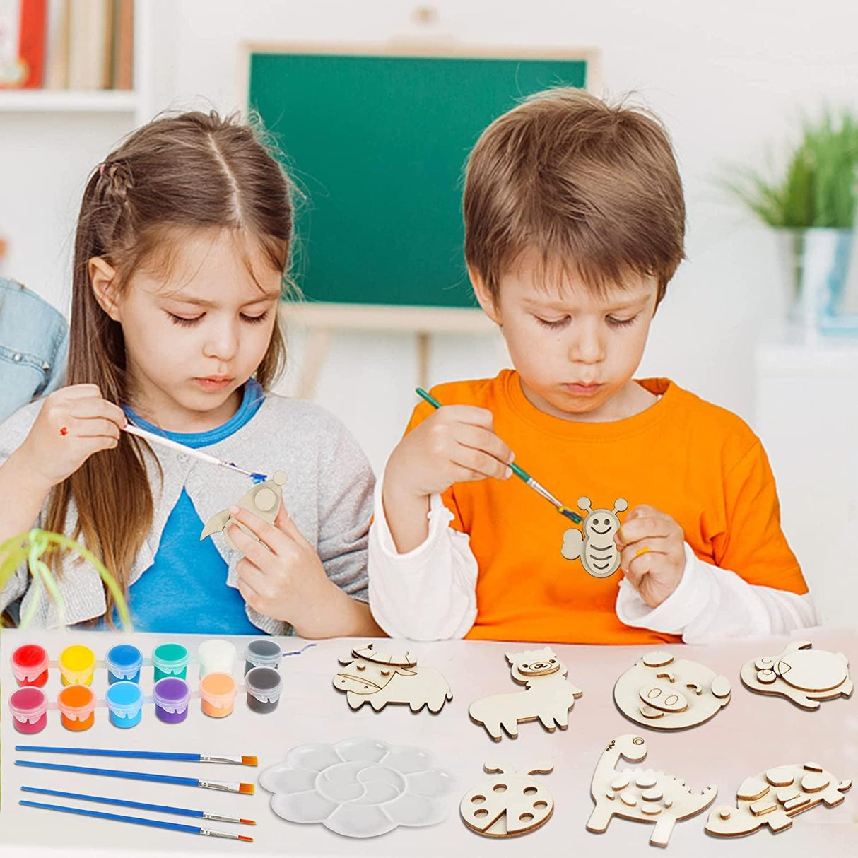 30 Wooden Magnet Painting Craft Kit, Paint Your Own Easter Art and Craft Supplies WoodArtSupply