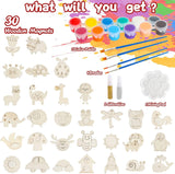 30 Wooden Magnet Painting Craft Kit, Paint Your Own Easter Art and Craft Supplies WoodArtSupply