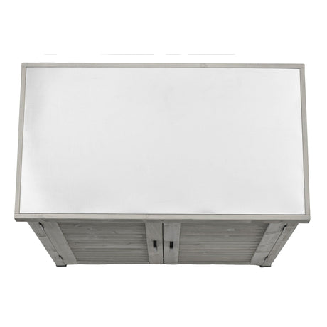 Potting Bench With Storage Cabinet And Metal Table Top For Outdoor HouseOfZazla