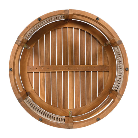 27.95" Acacia Wood Outdoor Coffee Table with Handwoven Rope Accent HouseOfZazla