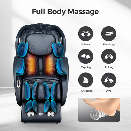 Bosscare - 3D Zero Gravity Massage Chair, Full Body Shiatsu Recliner With App HouseOfZazla