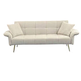 Convertible Double Futon Sofa Bed With Folding Armrests For Living Rooms