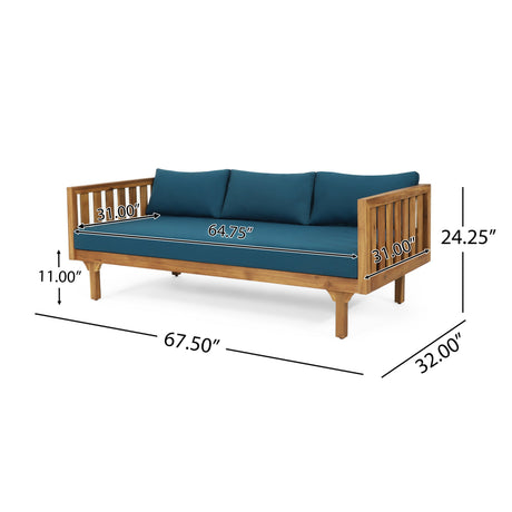 Claremont Patio Furniture Set: 3-Seater Daybed + Acacia Wood Table HouseOfZazla