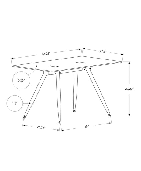 Computer Desk For Home Office, Laptop, Tempered Glass, Contemporary & Modern - White HouseOfZazla