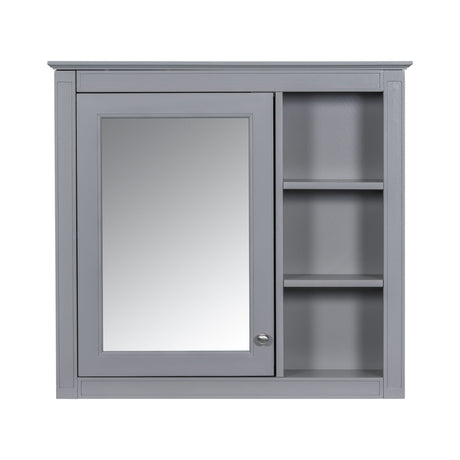 Bathroom Vanity With Medicine Cabinet, Royal Mirror Cabinet, Modern Bathroom Storage Cabinet With 2 Soft Closing Doors And 4 Drawers HouseOfZazla