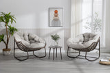 Outdoor Rattan Rocking Chair with Padded Cushion