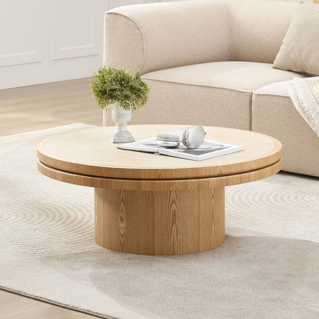 35.43 Inch Round Coffee Table with Sintered Stone Top HouseOfZazla