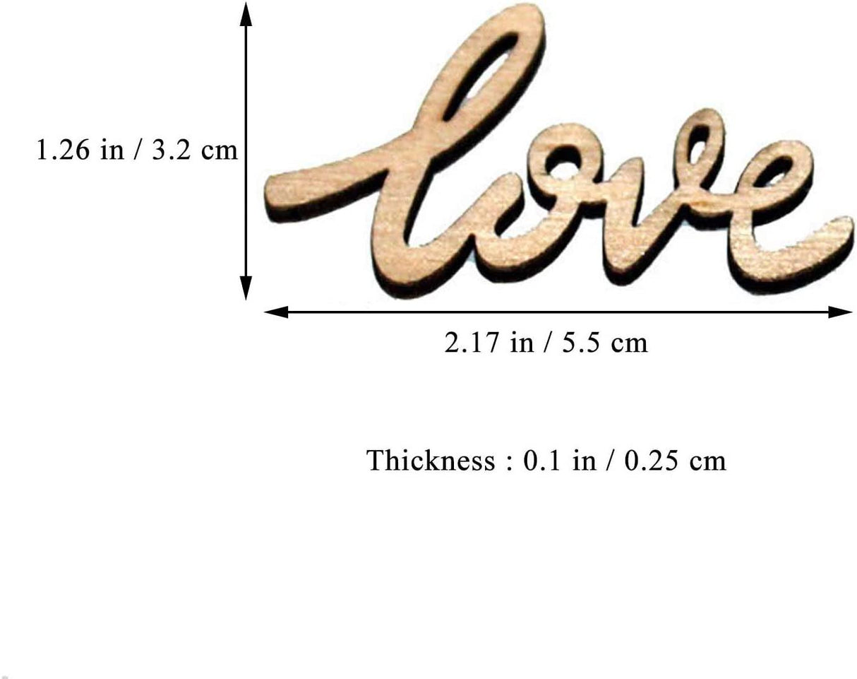 30Pcs Little Love Wood Crafts DIY Cutout Wooden Slices Unfinished Home Valentine Day Decoration, 2.17X1.26 In WoodArtSupply