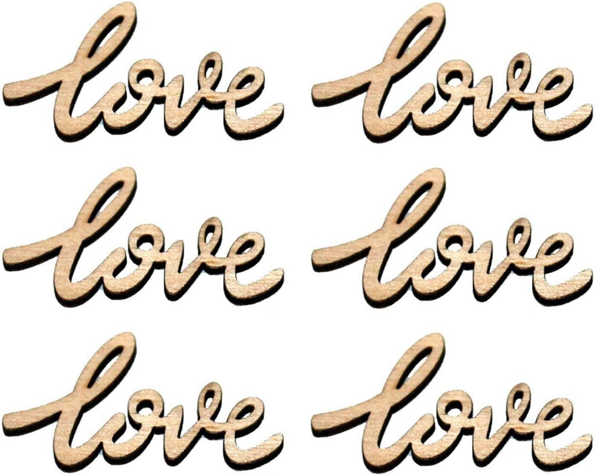 30Pcs Little Love Wood Crafts DIY Cutout Wooden Slices Unfinished Home Valentine Day Decoration, 2.17X1.26 In WoodArtSupply