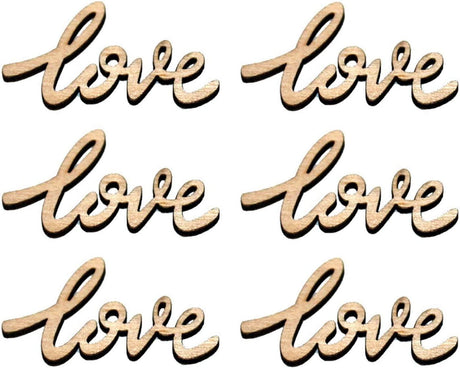 30Pcs Little Love Wood Crafts DIY Cutout Wooden Slices Unfinished Home Valentine Day Decoration, 2.17X1.26 In WoodArtSupply