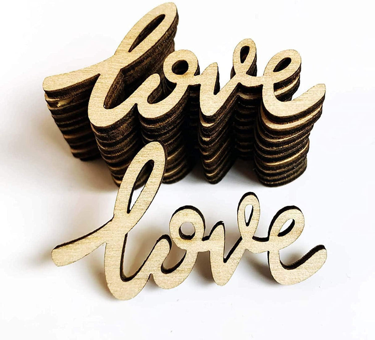 30Pcs Little Love Wood Crafts DIY Cutout Wooden Slices Unfinished Home Valentine Day Decoration, 2.17X1.26 In WoodArtSupply