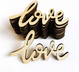 30Pcs Little Love Wood Crafts DIY Cutout Wooden Slices Unfinished Home Valentine Day Decoration, 2.17X1.26 In WoodArtSupply