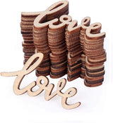 30Pcs Little Love Wood Crafts DIY Cutout Wooden Slices Unfinished Home Valentine Day Decoration, 2.17X1.26 In WoodArtSupply