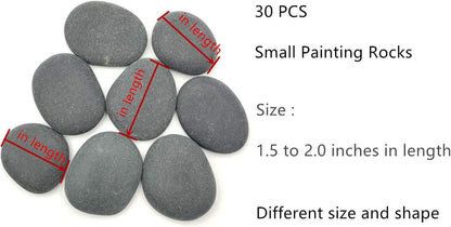 30PCS Small Painting Rocks, DIY Rocks Flat & Smooth Kindness Rocks for Arts, Crafts, Decor - WoodArtSupply