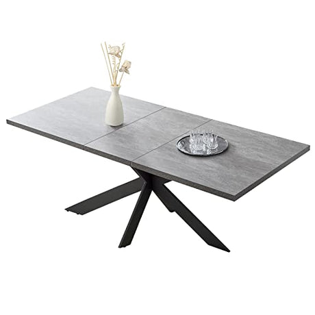 ZckyCine Modern Dining Table Table Set for 6-8 Person for Dining Room, Kitchen Table Set with Steel Legs ZckyCine