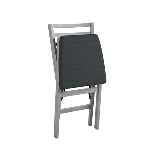 COSCO Contoured Back Wood Folding Chair, 2-Pack, Gray Wash COSCO