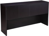 Boss Office Products Holland Executive U-Shape Desk with File Storage Pedestal and Hutch, 66", Mocha Boss Office Products