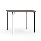 Flash Furniture Dunham 2.83' Square Plastic Folding Event Table with Carrying Handle, Bi-Fold Banquet Table for Indoor/Outdoor Events, Dark Gray Flash Furniture