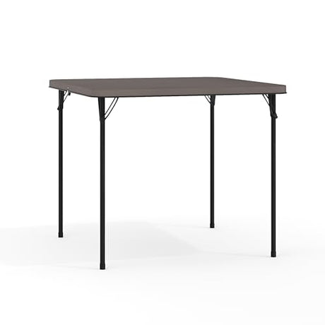 Flash Furniture Dunham 2.83' Square Plastic Folding Event Table with Carrying Handle, Bi-Fold Banquet Table for Indoor/Outdoor Events, Dark Gray Flash Furniture