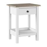 Bush Furniture Mayfield Nightstand | Storage for Living Room, Bedroom, or Home Office, Shiplap Gray/Pure White Bush Business Furniture