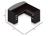 Offices To Go L Shaped Reception Desk with Glass Transaction Counter and 2 Sets of DrawersW/Drawers in (American Espresso) Offices To Go